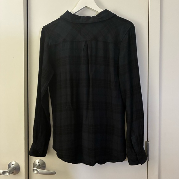 ✨ Rails Hunter Plaid Button-Up Shirt Onyx Jet Shirt Charcoal Gray Black - Picture 10 of 12